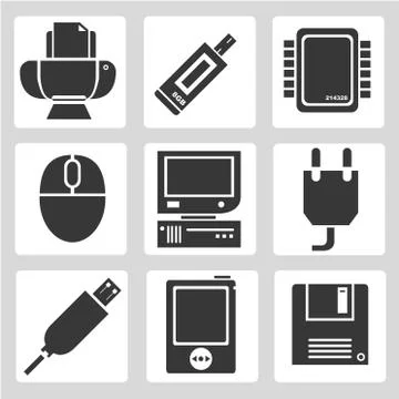 Electronics device icons Stock Illustration