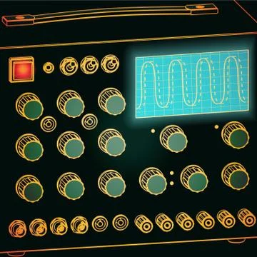 Electronics Diagnostic Equipment Retro Stock Illustration