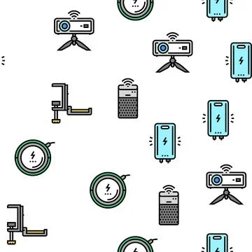 Electronics Digital Technology Vector Seamless Pattern Stock Illustration