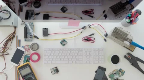 Electronics engineer measuring components on circuit board Stock Footage 63947958