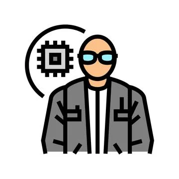 Electronics engineer worker color icon vector illustration Stockillustratie