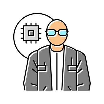 Electronics engineer worker color icon vector illustration Stock Illustration
