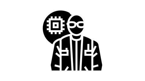 Electronics engineer worker glyph icon animation Stock Footage 326158237