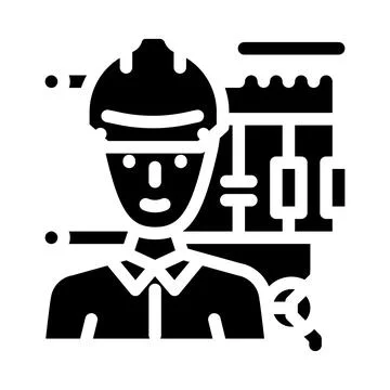 Electronics engineer worker glyph icon vector illustration Stockillustratie