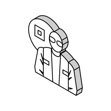Electronics engineer worker isometric icon vector illustration Stock Illustration