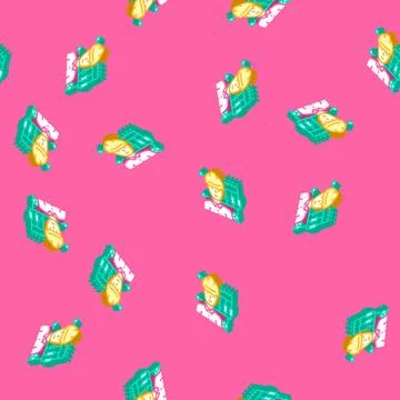 Electronics engineer worker isometric icon seamless pattern Stockillustratie