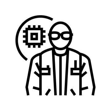 Electronics engineer worker line icon vector illustration Stock Illustration