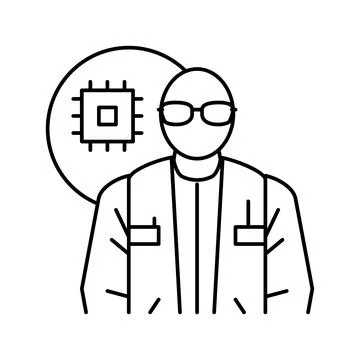 Electronics engineer worker line icon vector illustration Stock Illustration