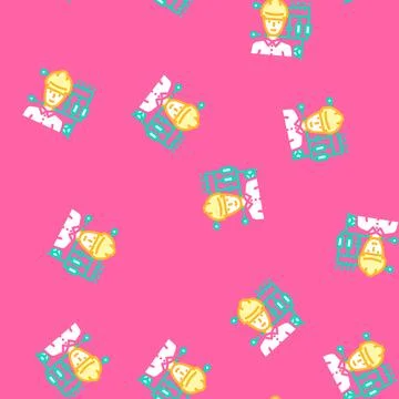 Electronics engineer worker vector seamless pattern Stock Illustration