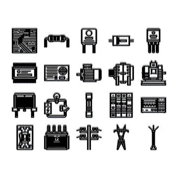 Electronics engineering components generating and distributing electricity Stock Illustration