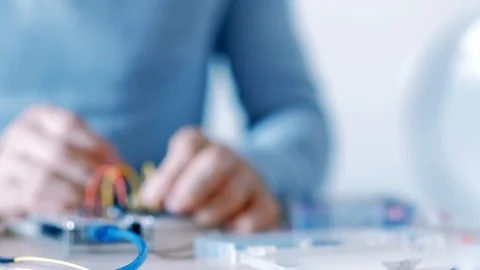 Electronics engineering developer building project Stock Footage 117621282