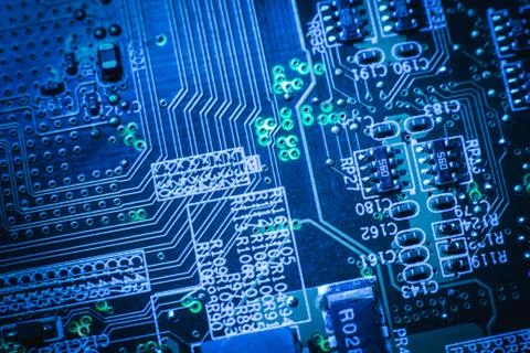 Electronics engineering motherboard digital data Stock Photos