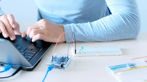 Electronics engineering software developer board Stock Footage 117619942