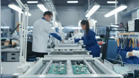 Electronics Factory Manufacturing Line Stock Footage 144665614