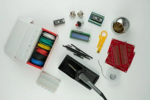 Electronics Flat-Lay Stock Photos