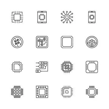 Electronics - Flat Vector Icons Stock Illustration