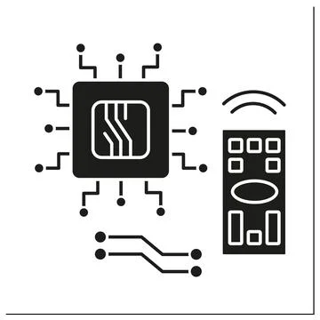 Electronics glyph icon Stockillustratie