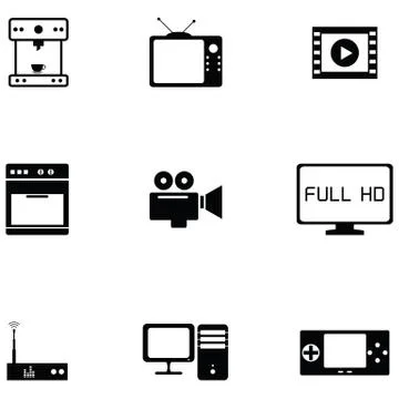 Electronics icon set Stock Illustration
