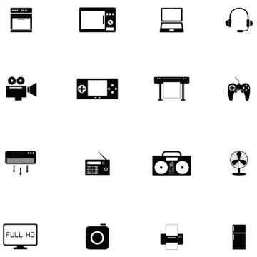 Electronics icon set Stock Illustration