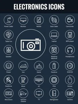 Electronics Icon Set Stock Illustration