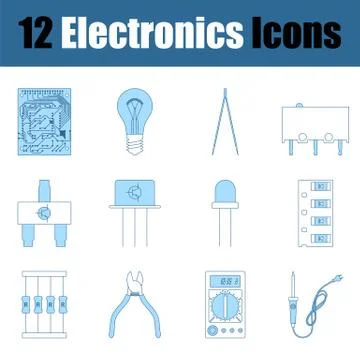 Electronics Icon Set Stock Illustration