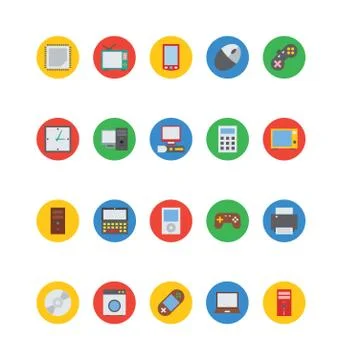 Electronics Icons Collection Stock Illustration