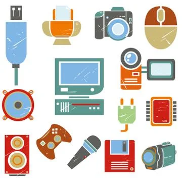 Electronics icons Stock Illustration