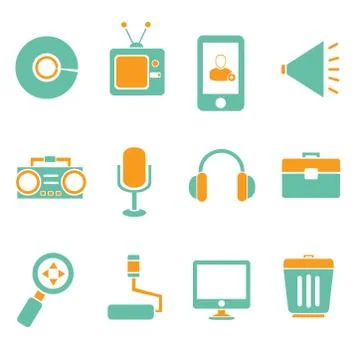 Electronics icons Stock Illustration