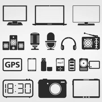 Electronics icons Stock Illustration