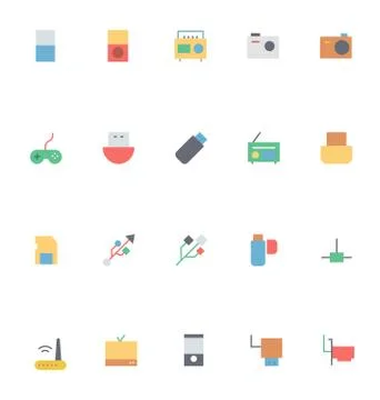 Electronics Icons Stock Illustration