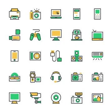 Electronics Icons Stock Illustration