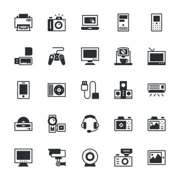 Electronics Icons Stock Illustration
