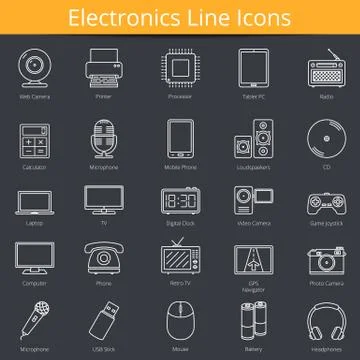 Electronics Icons Stock Illustration