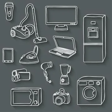 Electronics icons set Stock Illustration