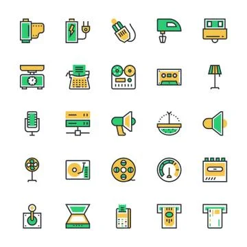 Electronics Icons set Stock Illustration