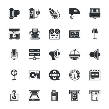 Electronics Icons Set Stock Illustration