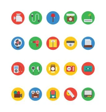 Electronics Icons Set Stock Illustration
