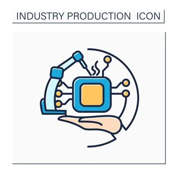 Electronics industry color ico Stock Illustration