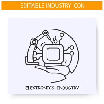 Electronics industry line icon. Editable Stock Illustration