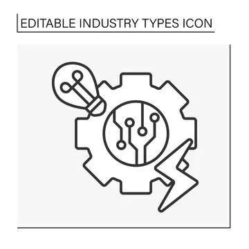 Electronics industry line icon Stock Illustration