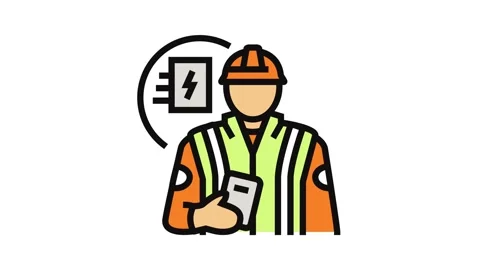 Electronics installers repairers color icon animation Stock Footage 326099924