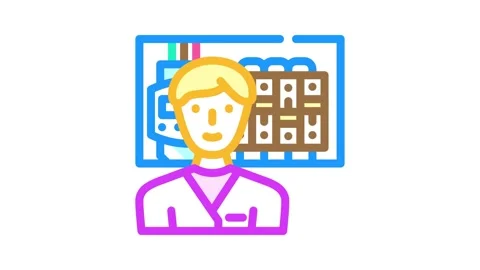 Electronics installers repairers color icon animation Stock Footage 327270757