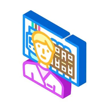 Electronics installers repairers isometric icon vector illustration Stock Illustration