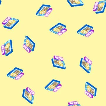 Electronics installers repairers isometric icon seamless pattern Stock Illustration