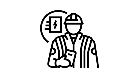 Electronics installers repairers line icon animation Stock Footage 326136264
