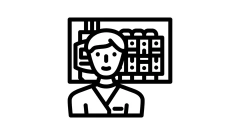 Electronics installers repairers line icon animation Stock Footage 326765131