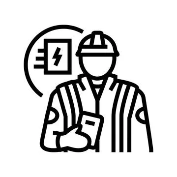 Electronics installers repairers line icon vector illustration 스톡 일러스트