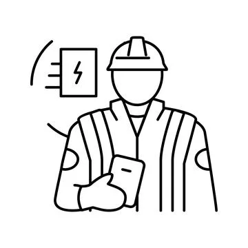 Electronics installers repairers line icon vector illustration Stock Illustration