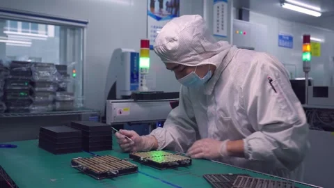 Electronics Manufacturing Industry 4.0 4K Stock Footage 340063402