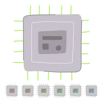 Electronics microchip vector cartoon graphic Stock Illustration
